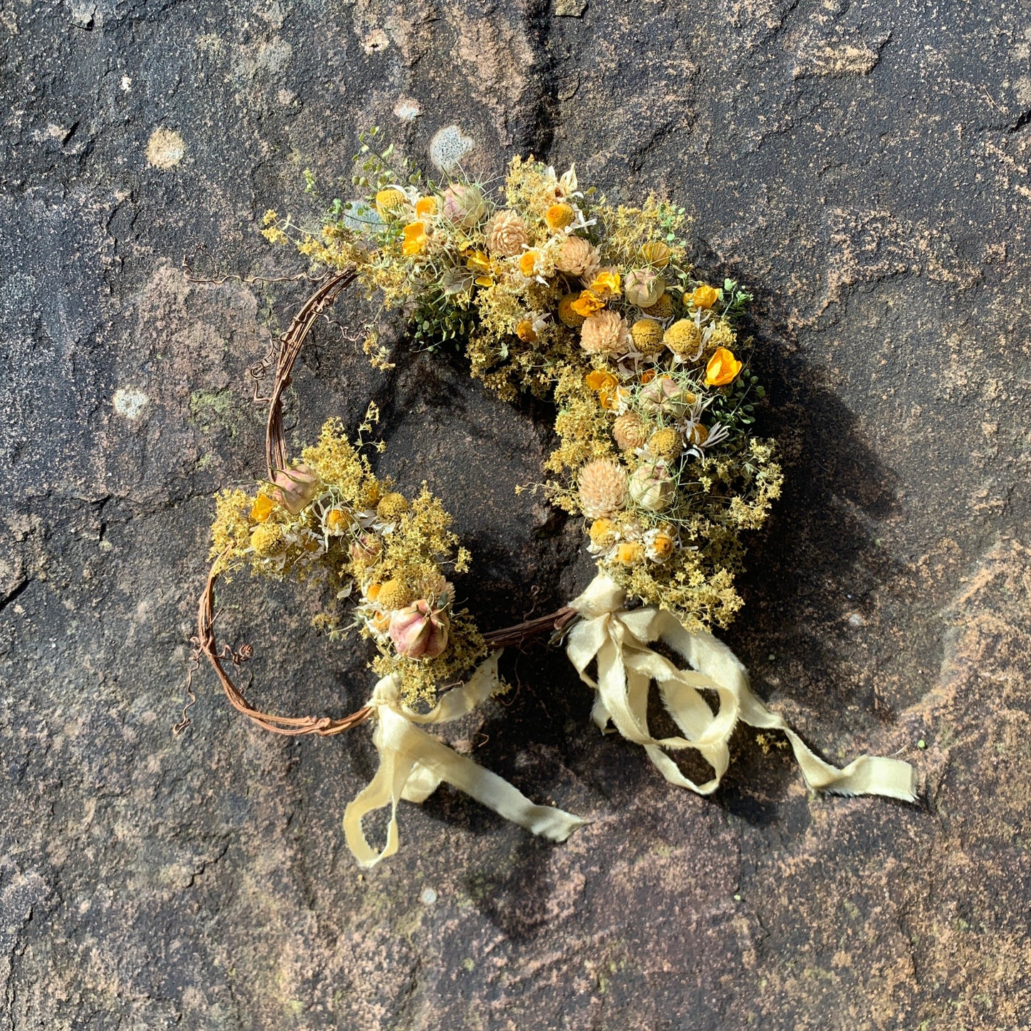 Spring dried flower wreath