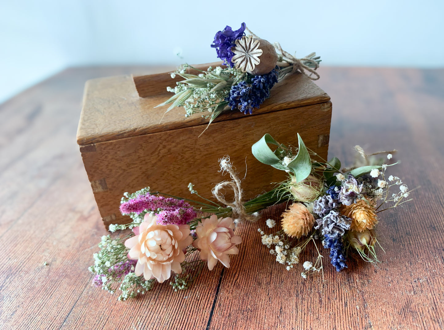 miniature dried flower posies